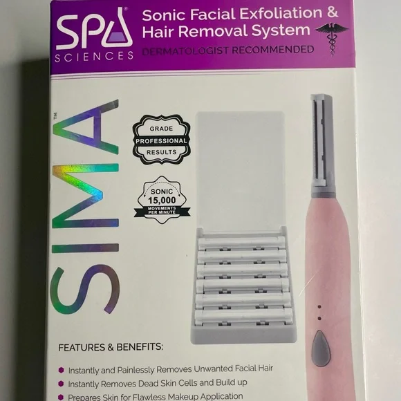 SIMA Pink Sonic Facial Exfoliation & Hair Removal System - Picture 1 of 4